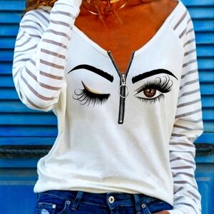 Stylish Graphic Long Sleeve Top